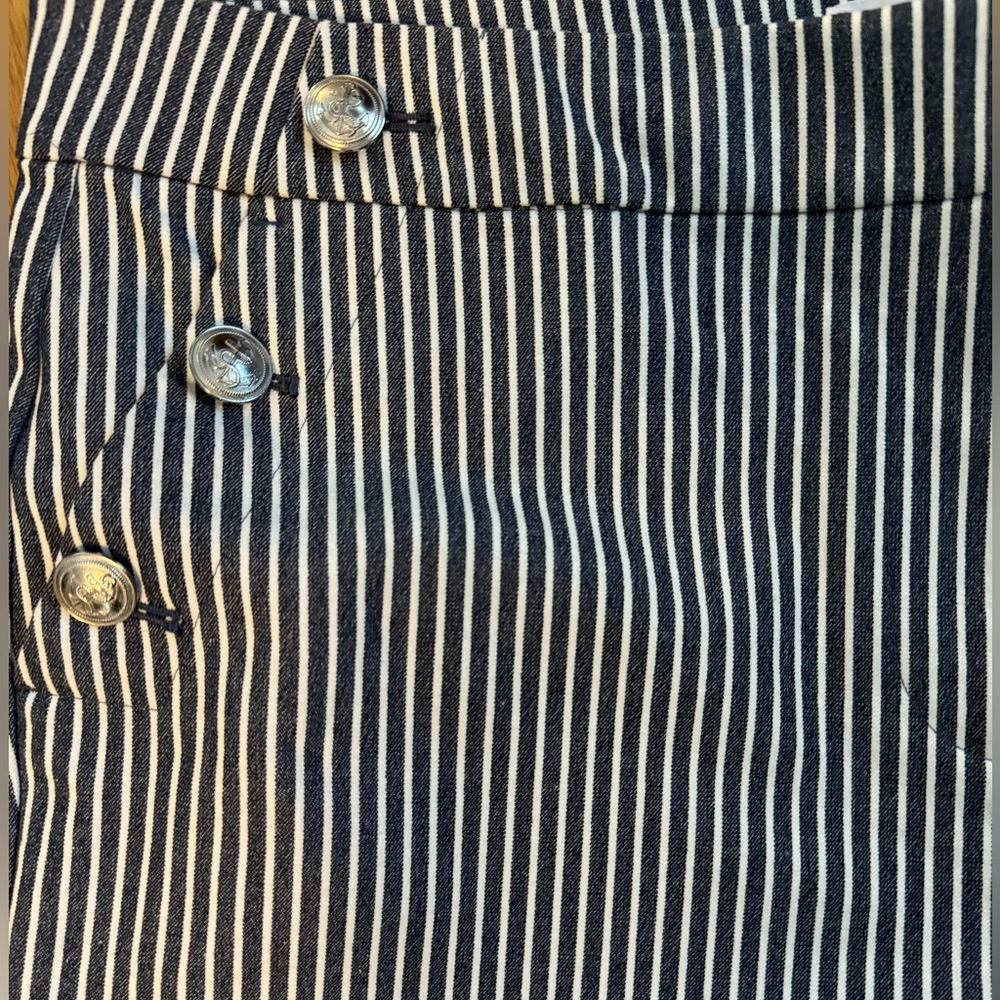 NWT- Ann Taylor Loft Riviera Slim Sailor Pants Blue and White Stripes size 14 - Picture 3 of 8